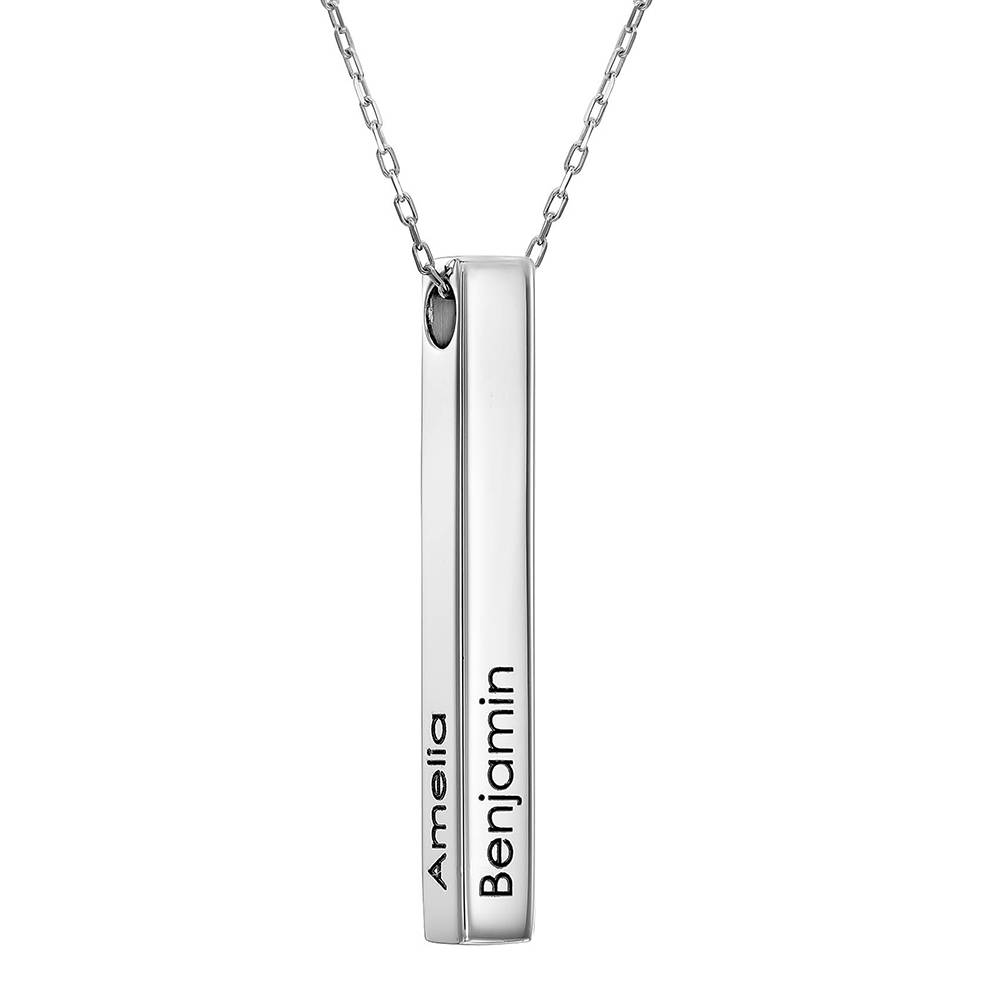 Totem 3D Bar Necklace in 10k White Gold product photo