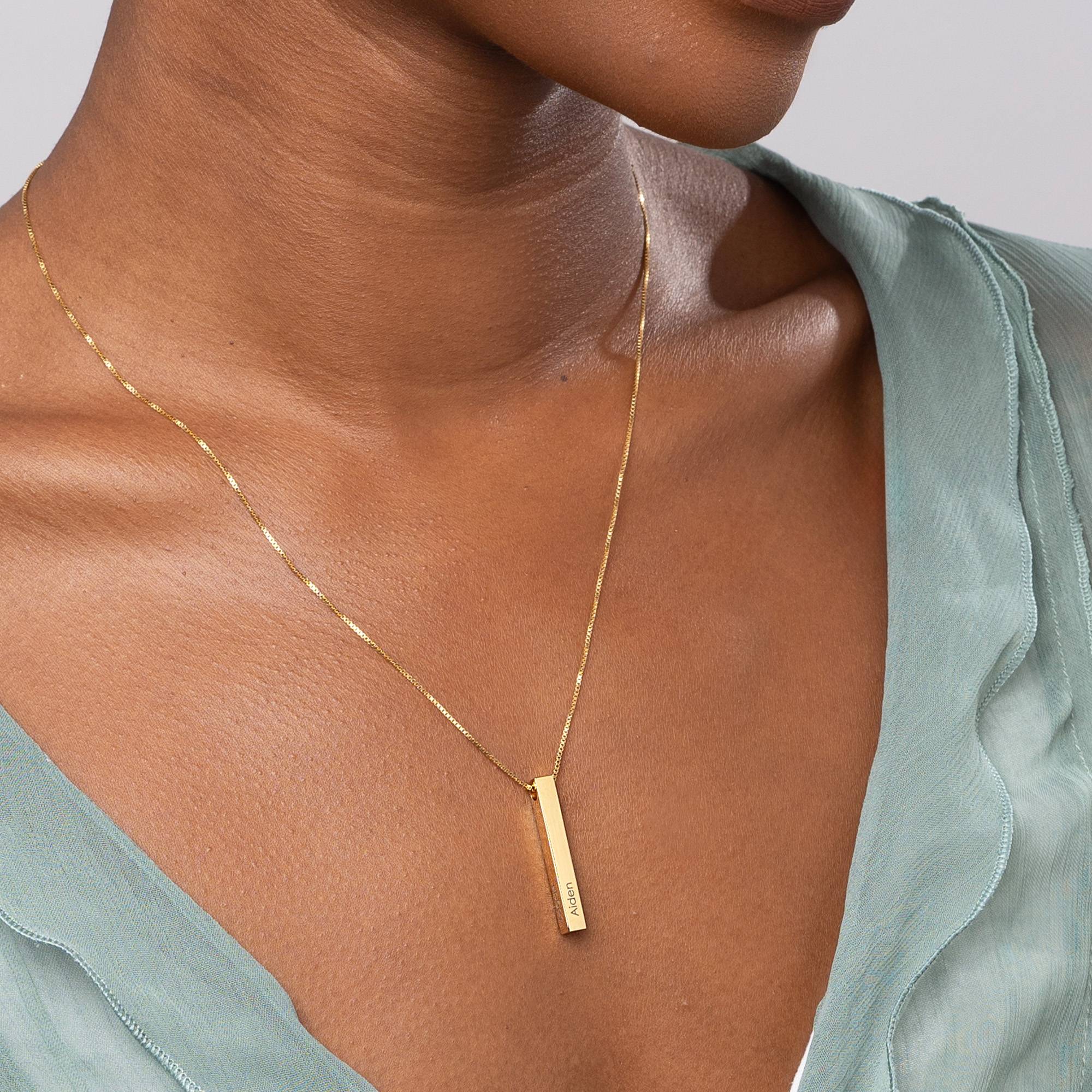 Totem 3D Bar Necklace in 18ct Gold Vermeil-4 product photo