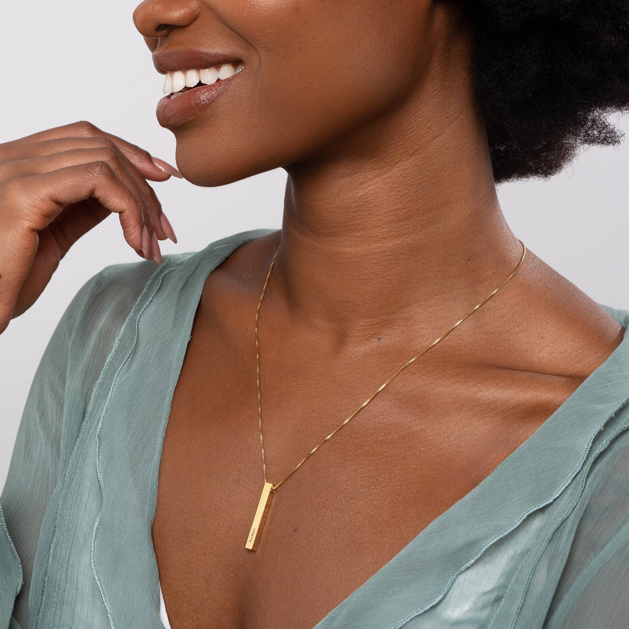 Totem 3D Bar Necklace in 18k Gold Vermeil-1 product photo