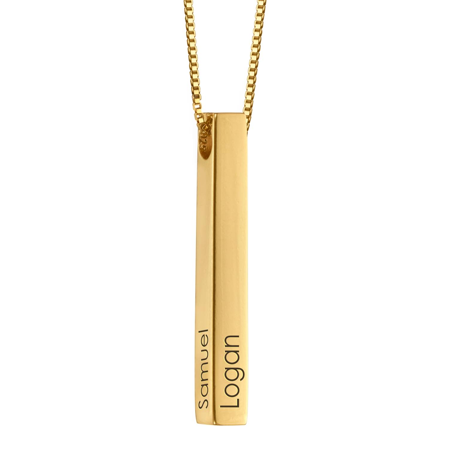 Totem 3D Bar Necklace in 18k Gold Vermeil-3 product photo