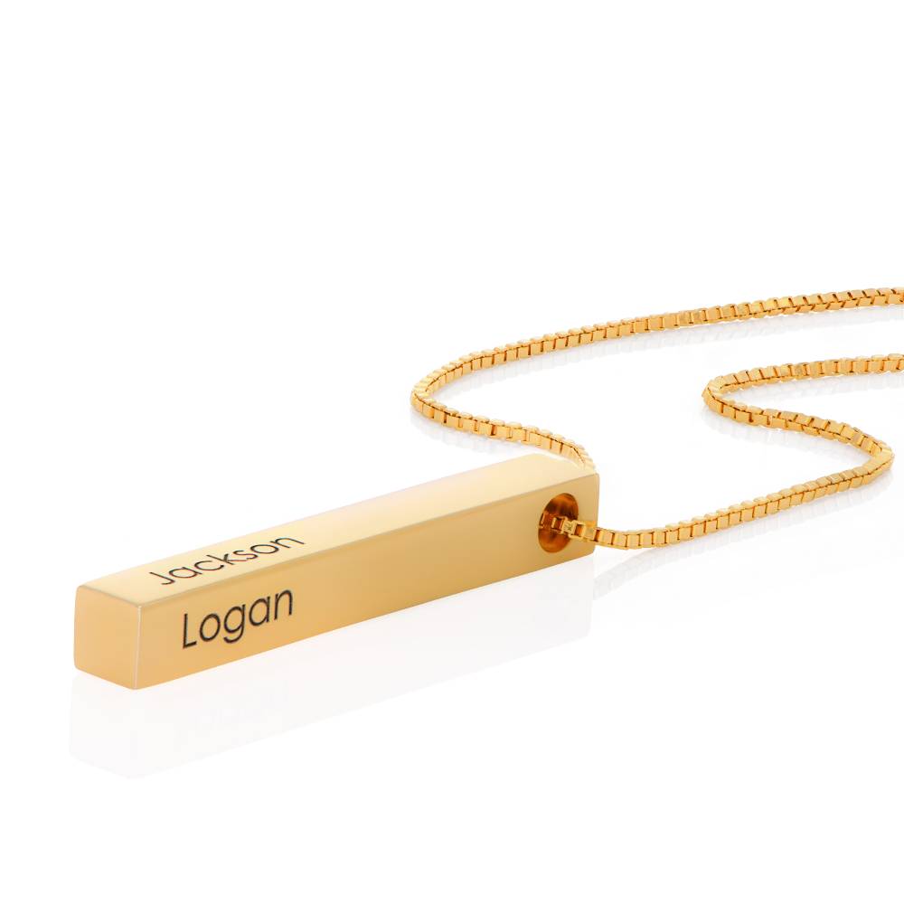 Collana barra Totem 3D in oro vermeil 18k-1 foto del prodotto
