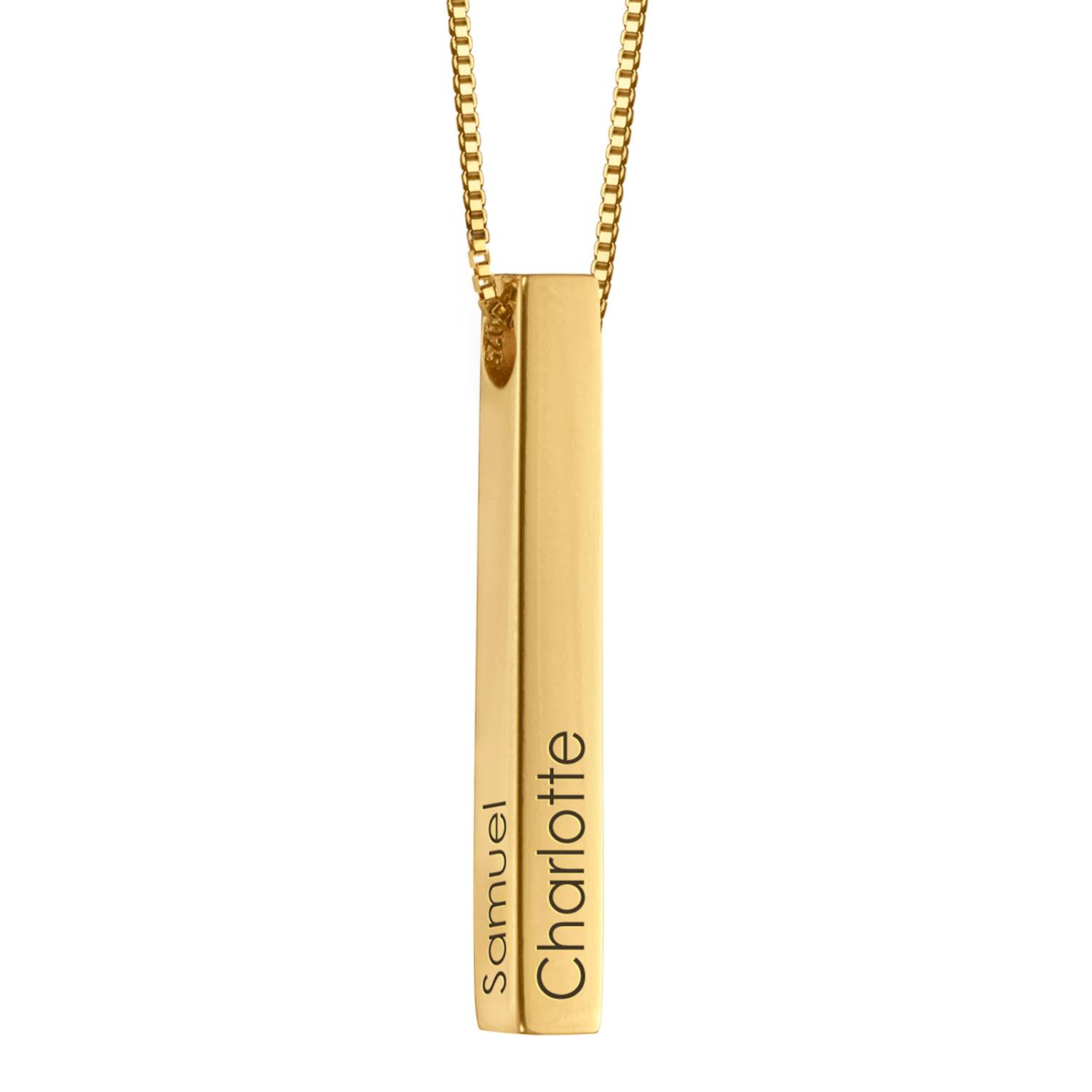 Totem 3D Bar Necklace in 18k Gold Vermeil-7 product photo
