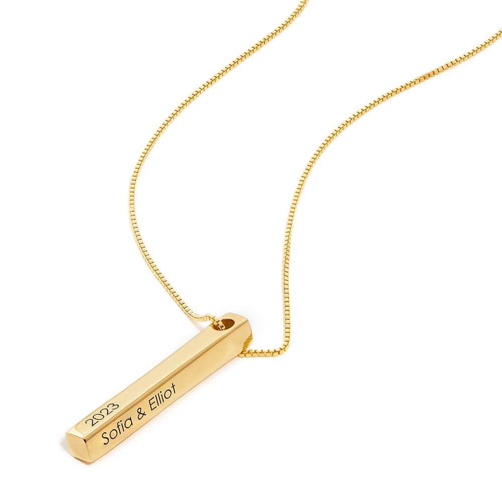 Totem 3D Bar Necklace in 18ct Gold Vermeil-2 product photo