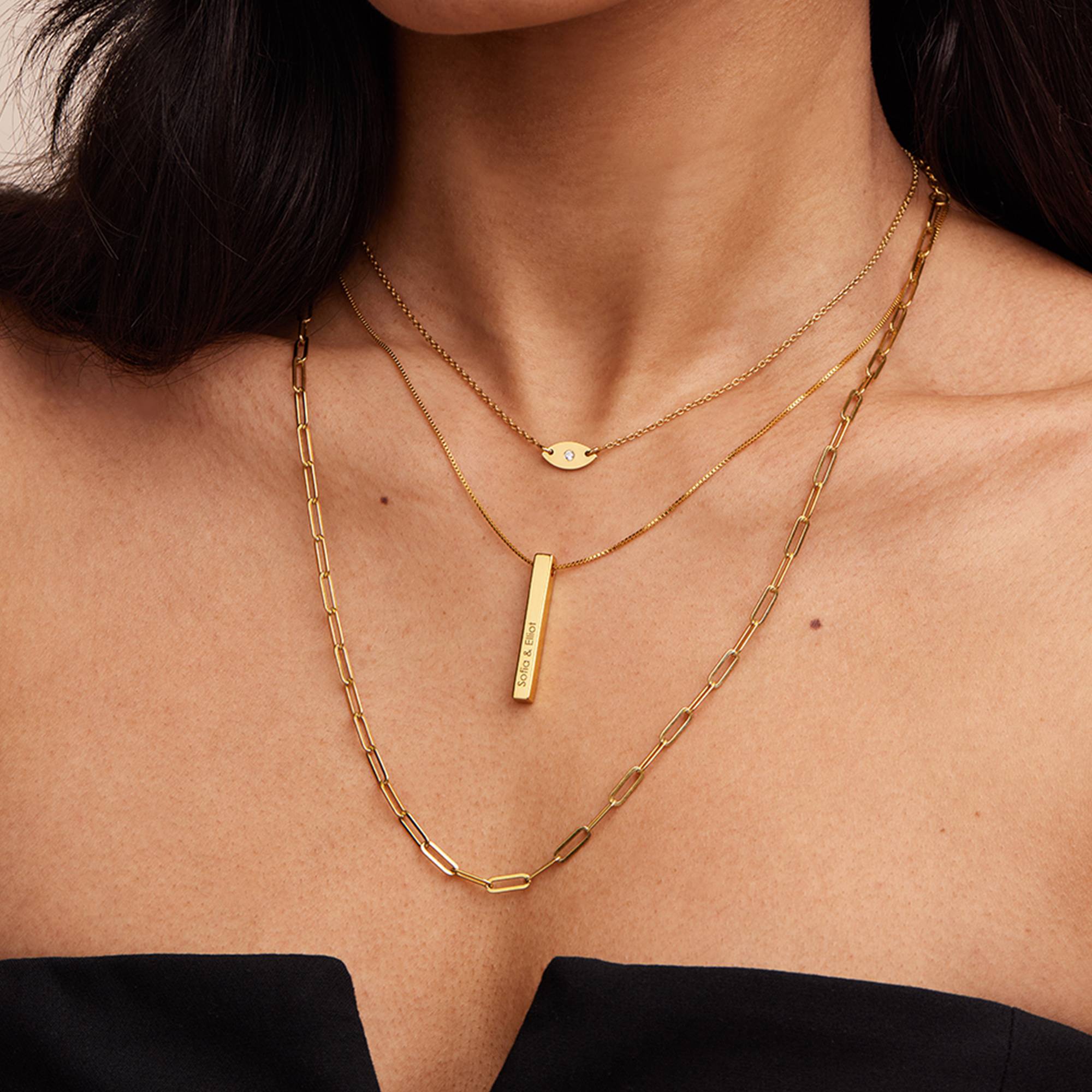 Totem 3D Bar Necklace in 18k Gold Vermeil-4 product photo