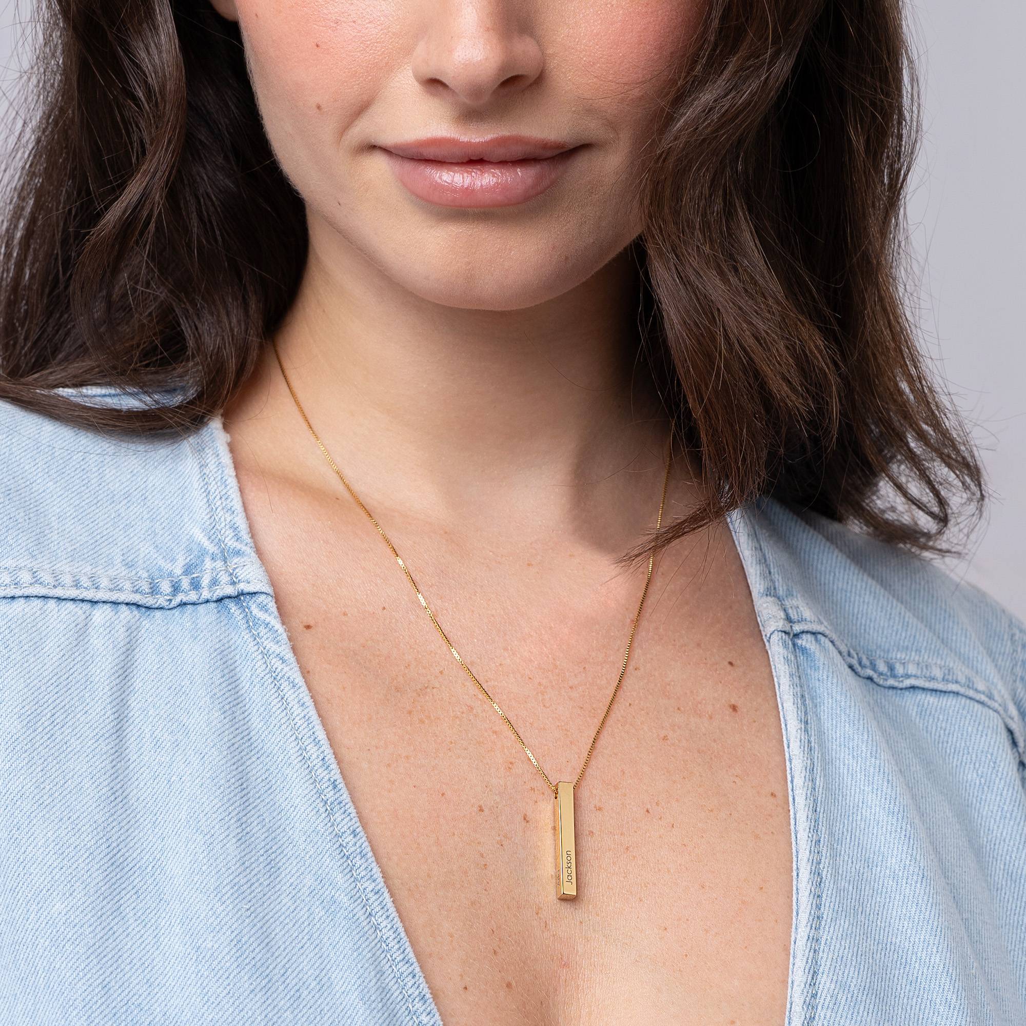 Totem 3D Bar Necklace in 18ct Gold Plating-6 product photo