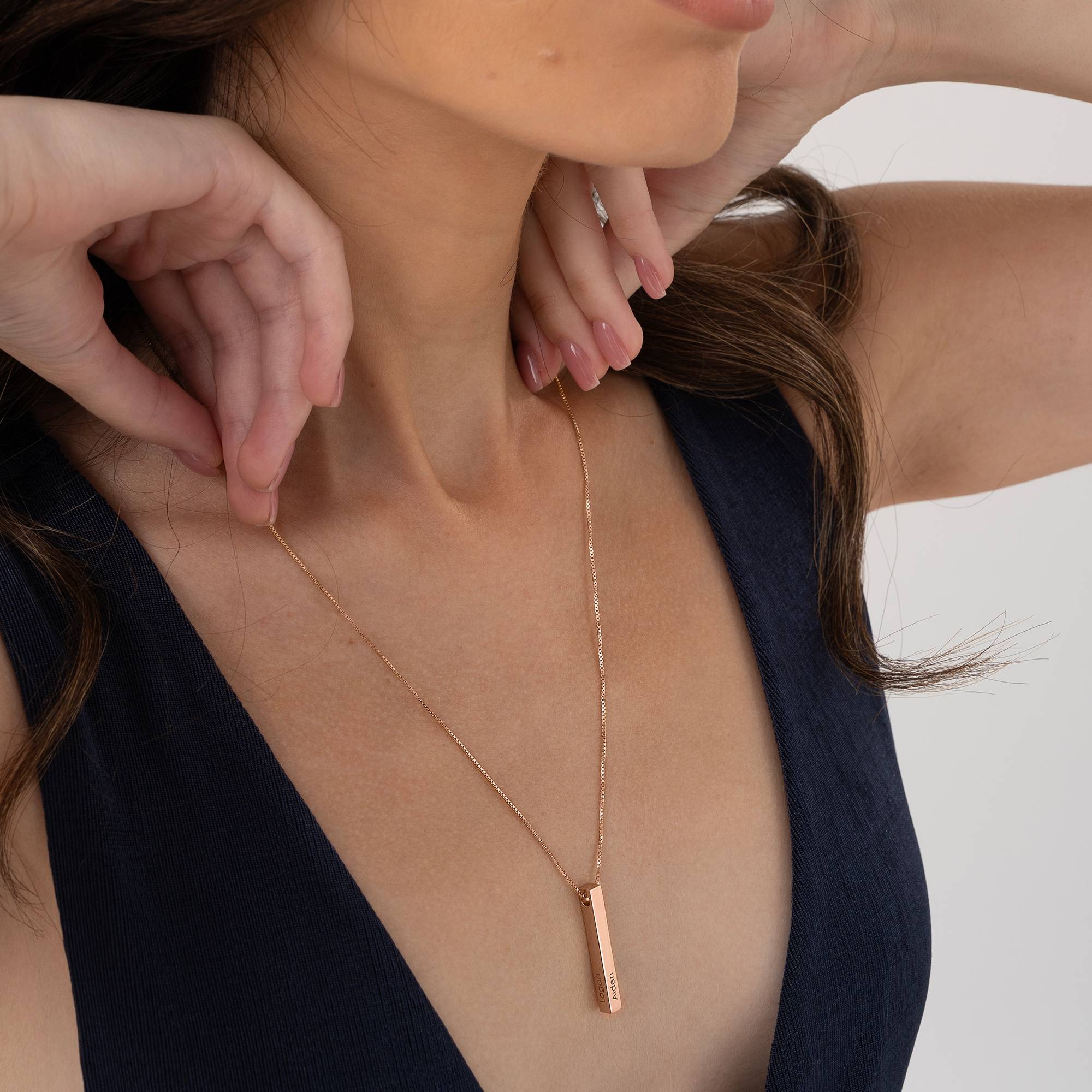 Totem 3D Bar Necklace in 18ct Rose Gold Plating-2 product photo