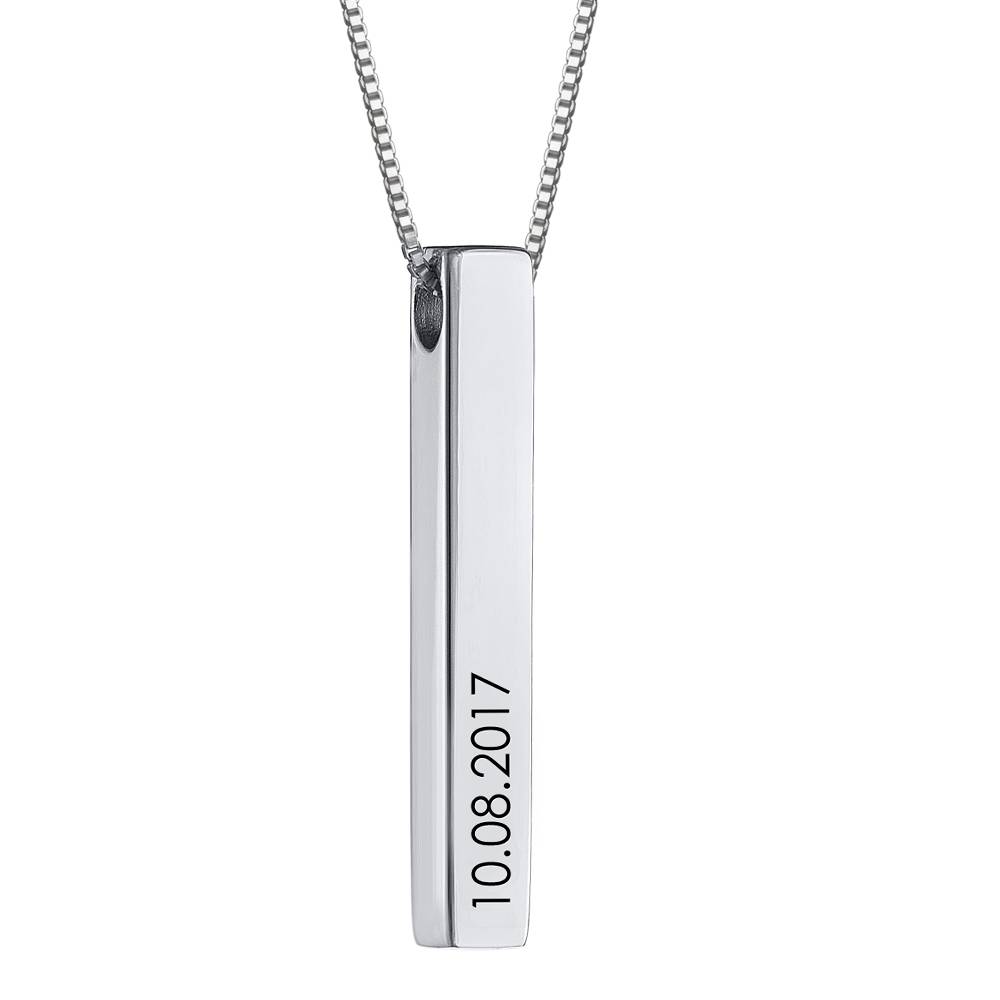 Totem 3D Bar Necklace in Sterling Silver-6 product photo