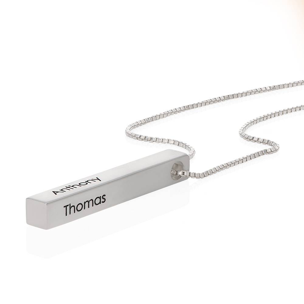 Totem 3D bar-ketting in sterling zilver-3 Productfoto
