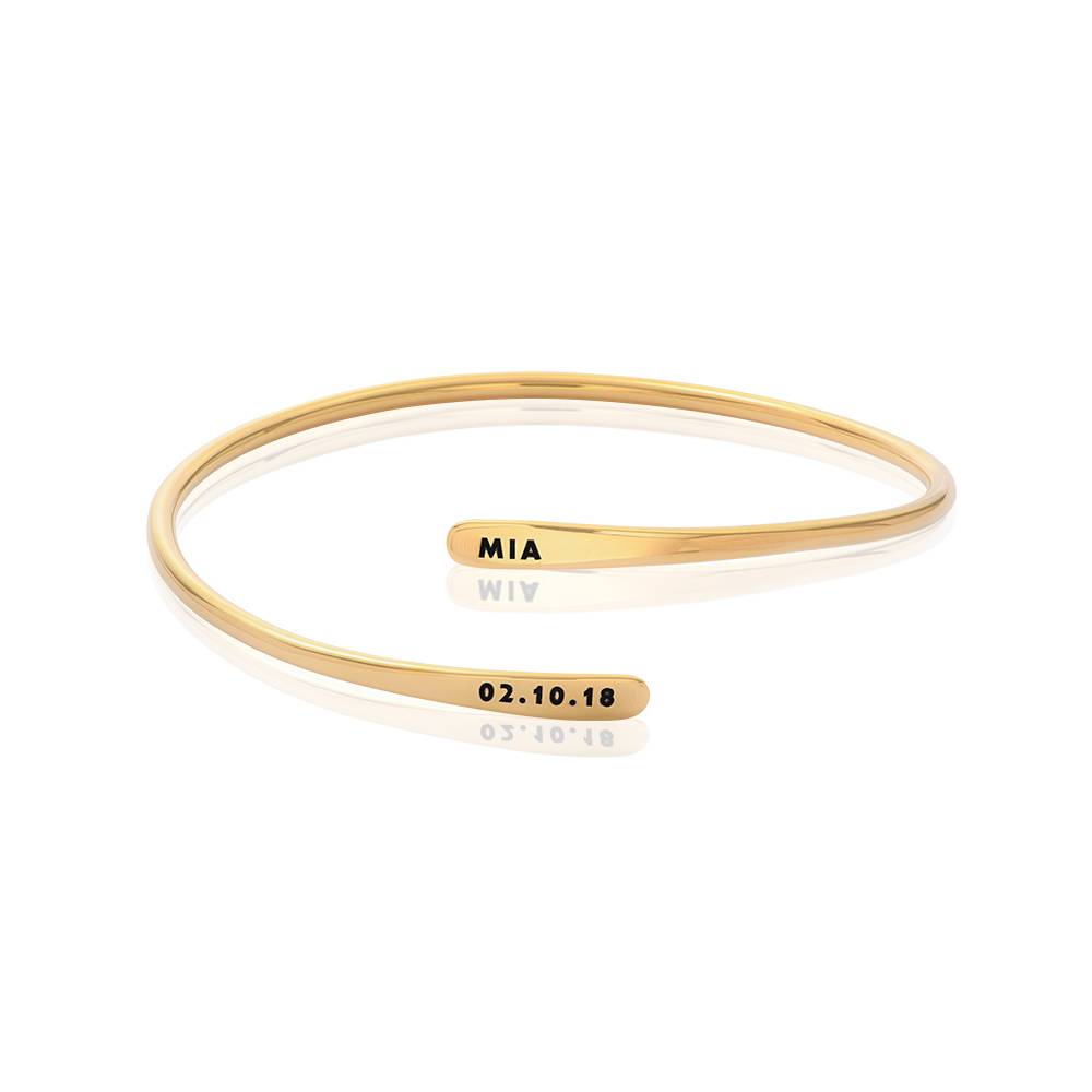 Engraved Adjustable Gold Plated Cuff Bracelet product photo