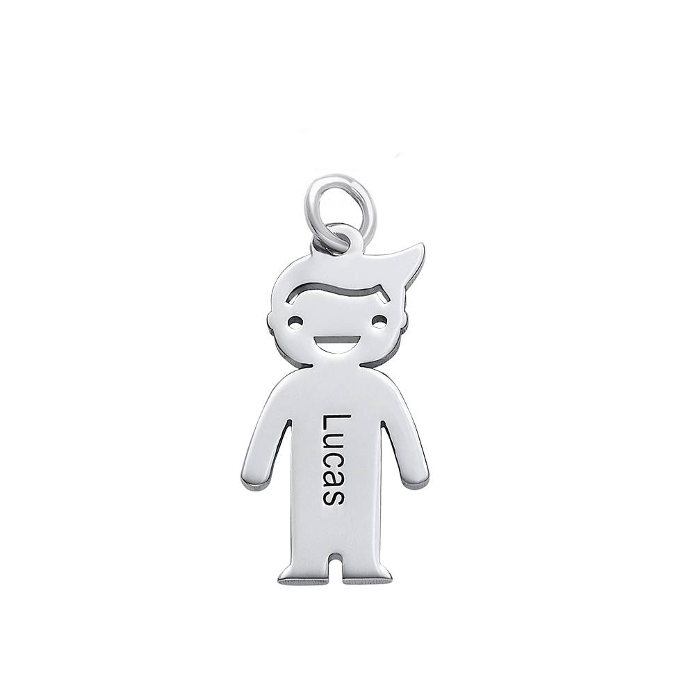 Engraved Boy Pendant on Lobster Clasp product photo
