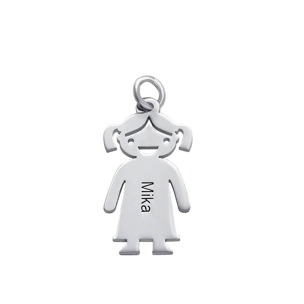 Engraved Girl Pendant on Lobster Clasp product photo