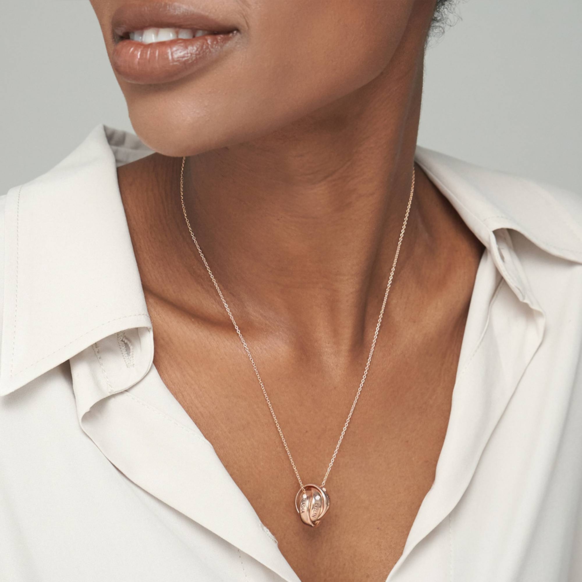 Collar Eternal de Diamante en chapa de oro rosa de 18K-5 foto de producto