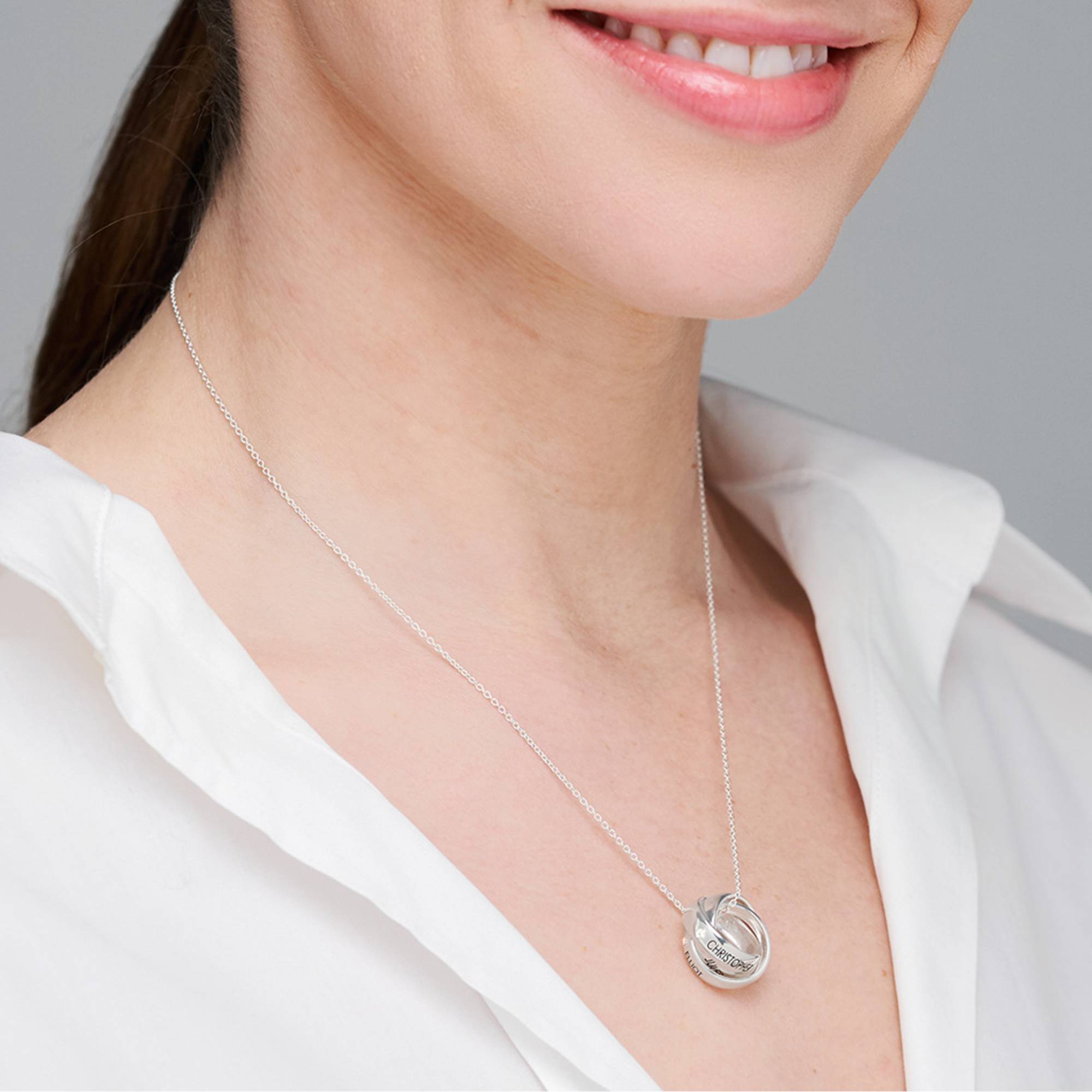 Trinity Halsband med Diamant i Sterling Silver-3 produktbilder