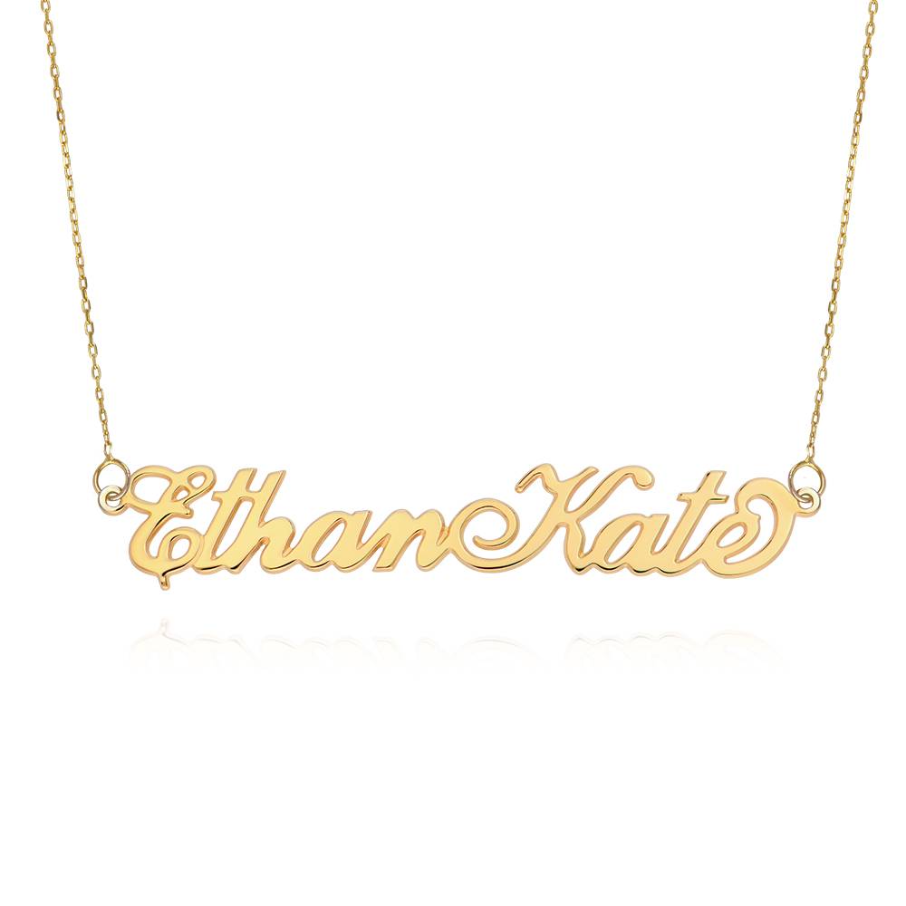 Extra Thick Two Capital Letter 14k Gold Name Necklace product photo