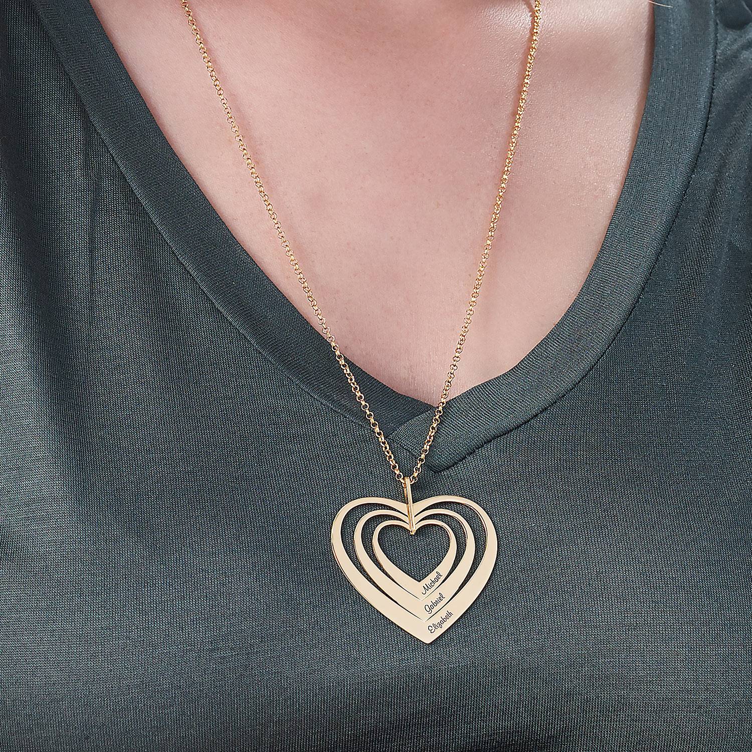 Family Hearts necklace in Gold Vermeil-1 product photo