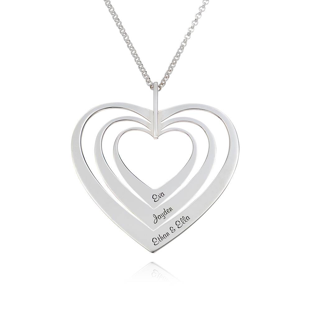 Family Hearts Necklace in Sterling Silver-4 product photo