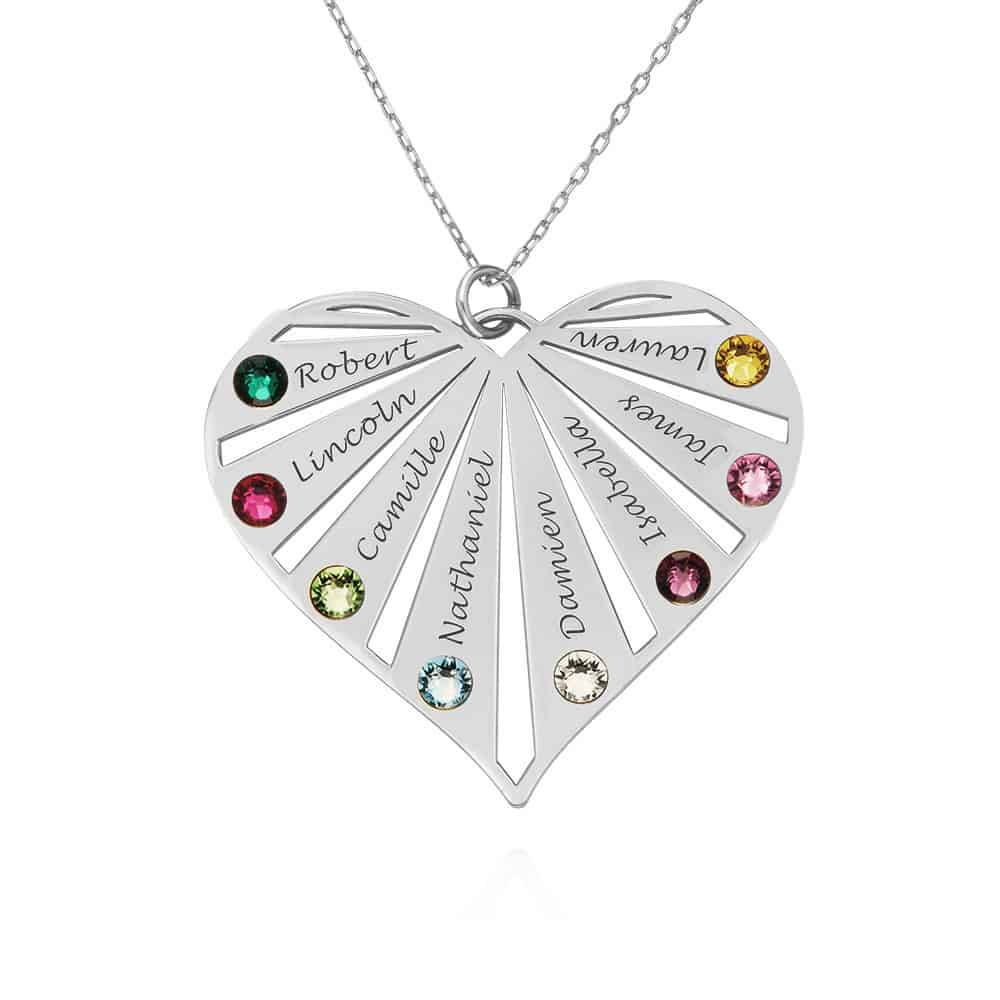 Family Necklace with Birthstones in 10ct White Gold product photo