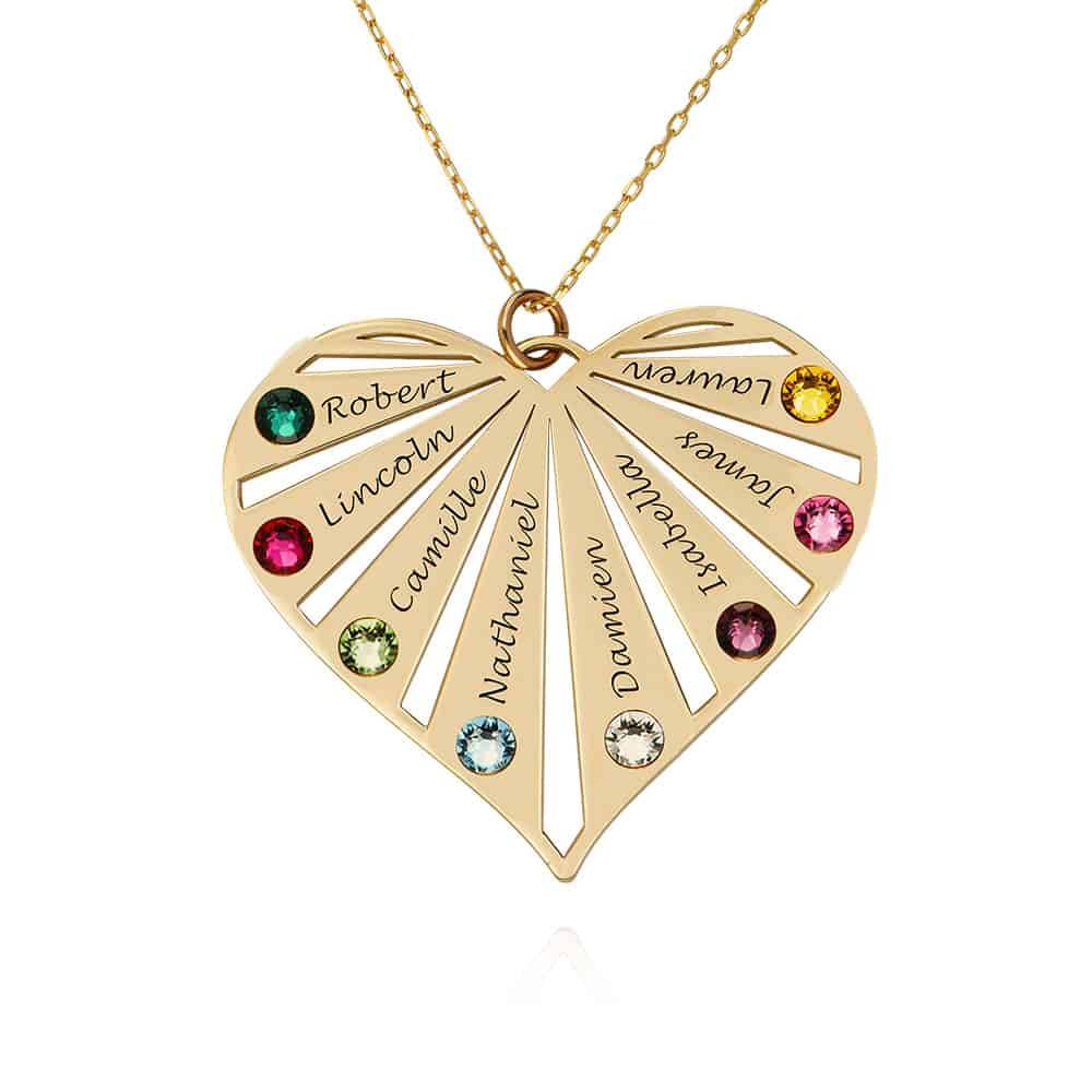Family Necklace with Birthstones in 10ct yellow Gold product photo