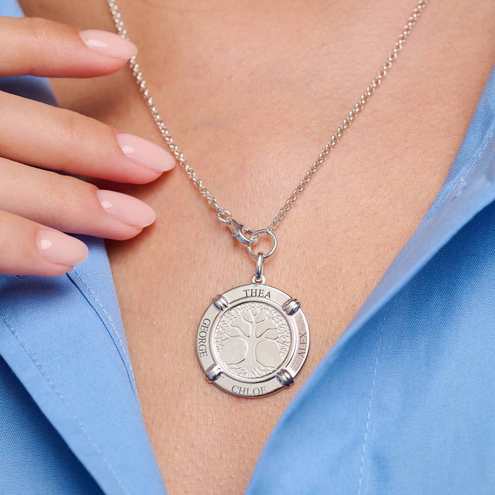 Collier Médaillon personalisable, Edition Arbre de vie en Argent 925-5 photo du produit