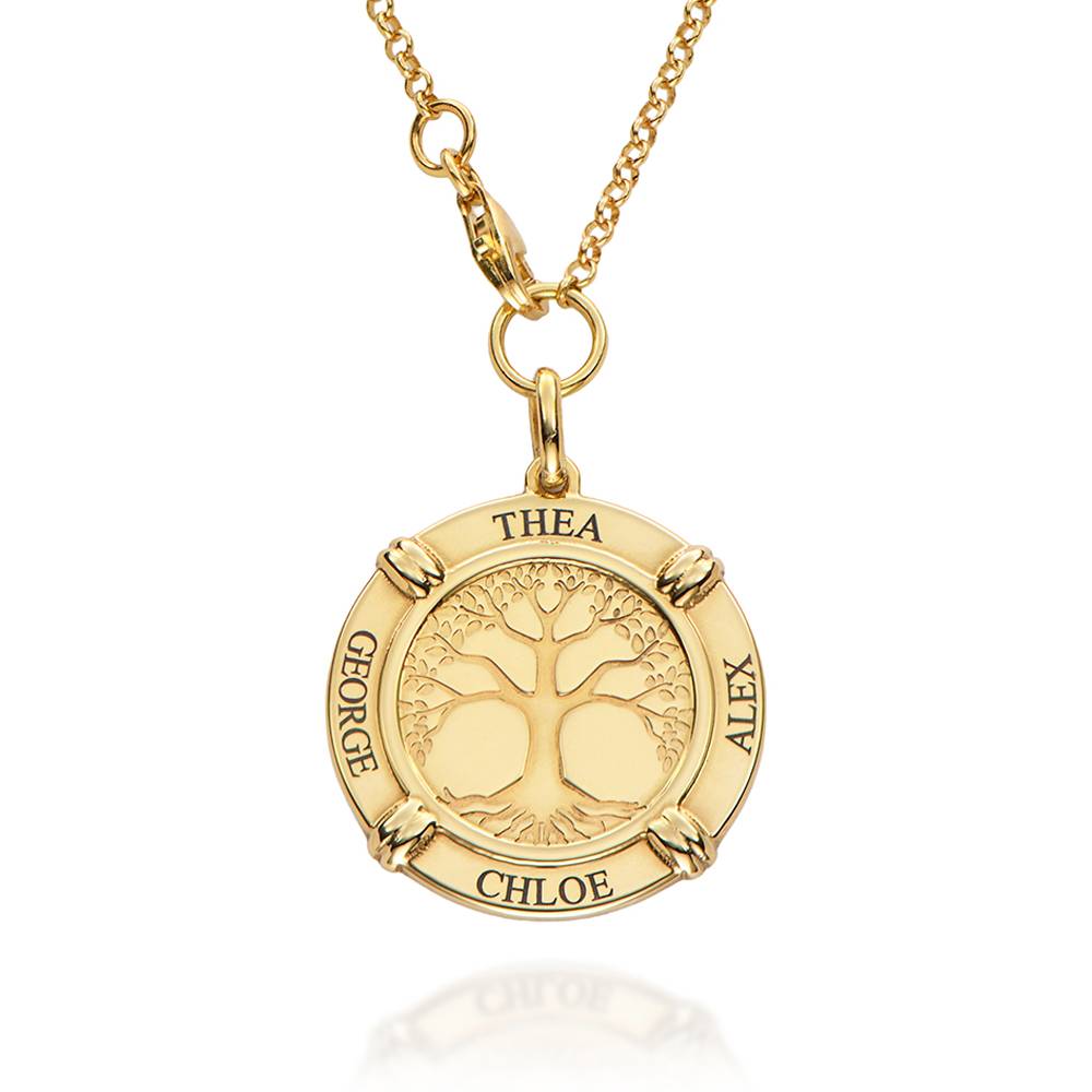 Family Roots Gepersonaliseerde Ketting met Namen in Goud Vermeil