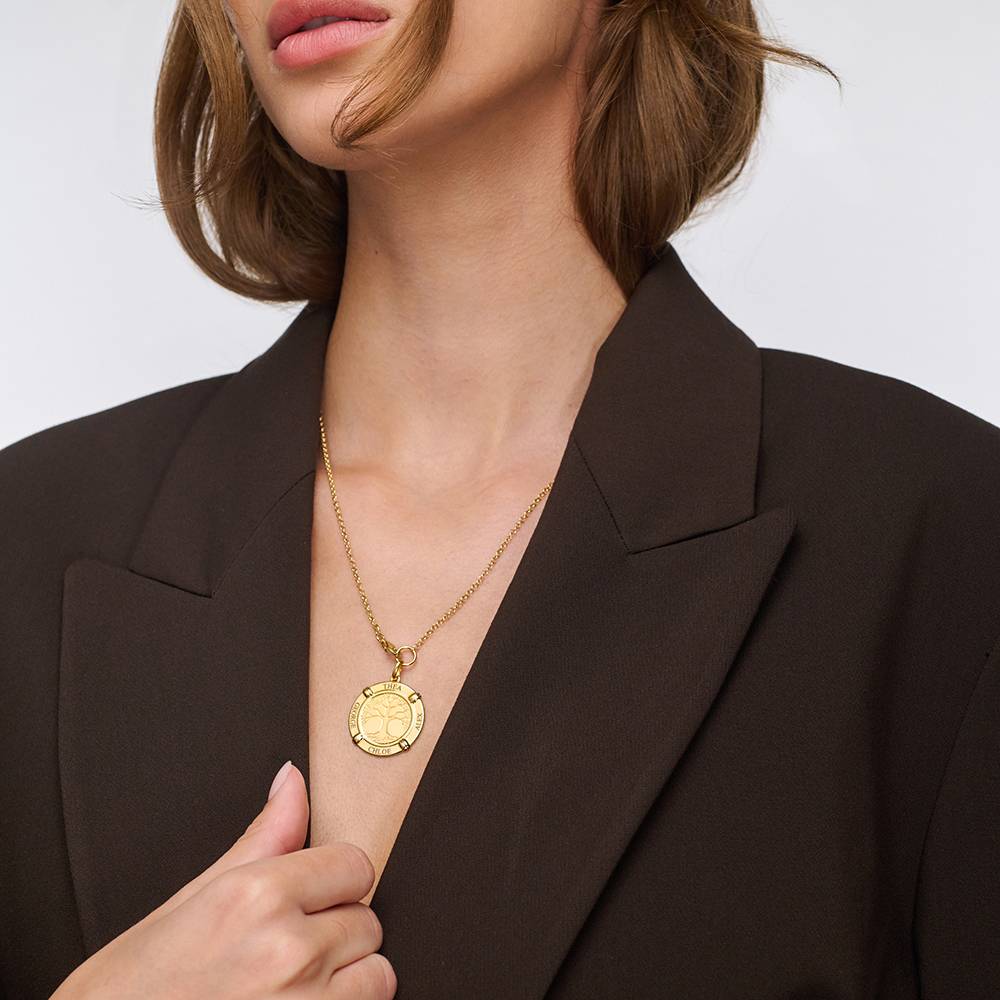 Collana Albero Della Vita Personalizzata Con Nome In Oro 18K E Argento 925 - Regalo Unico Per Mamma E Famiglia