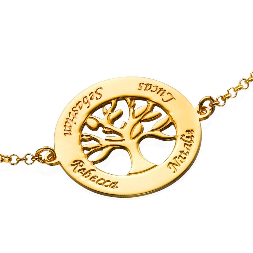 Family Tree Bracelet with Engraving - Gold Plated product photo