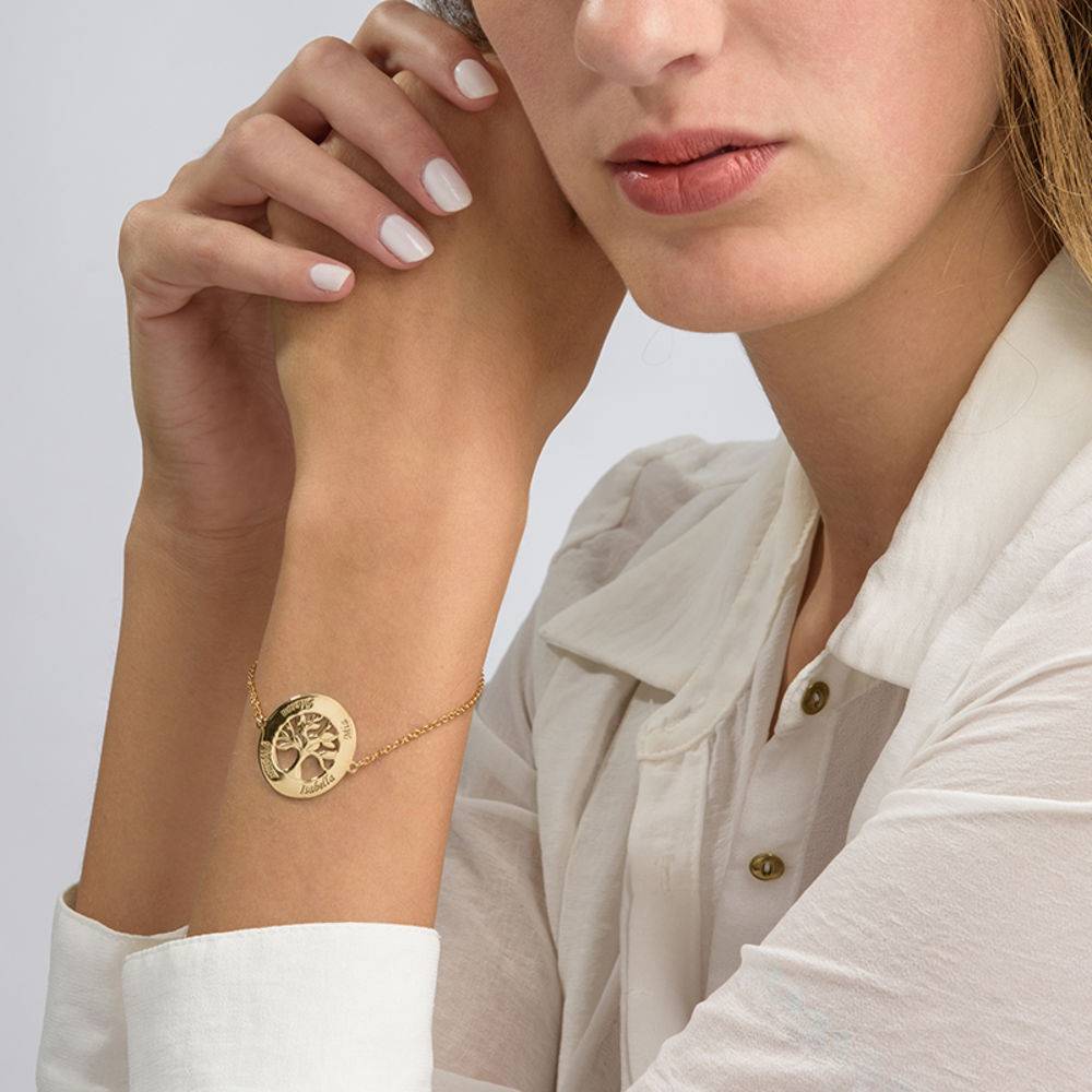 Family Tree Bracelet with Engraving in 18ct Gold Plating-1 product photo