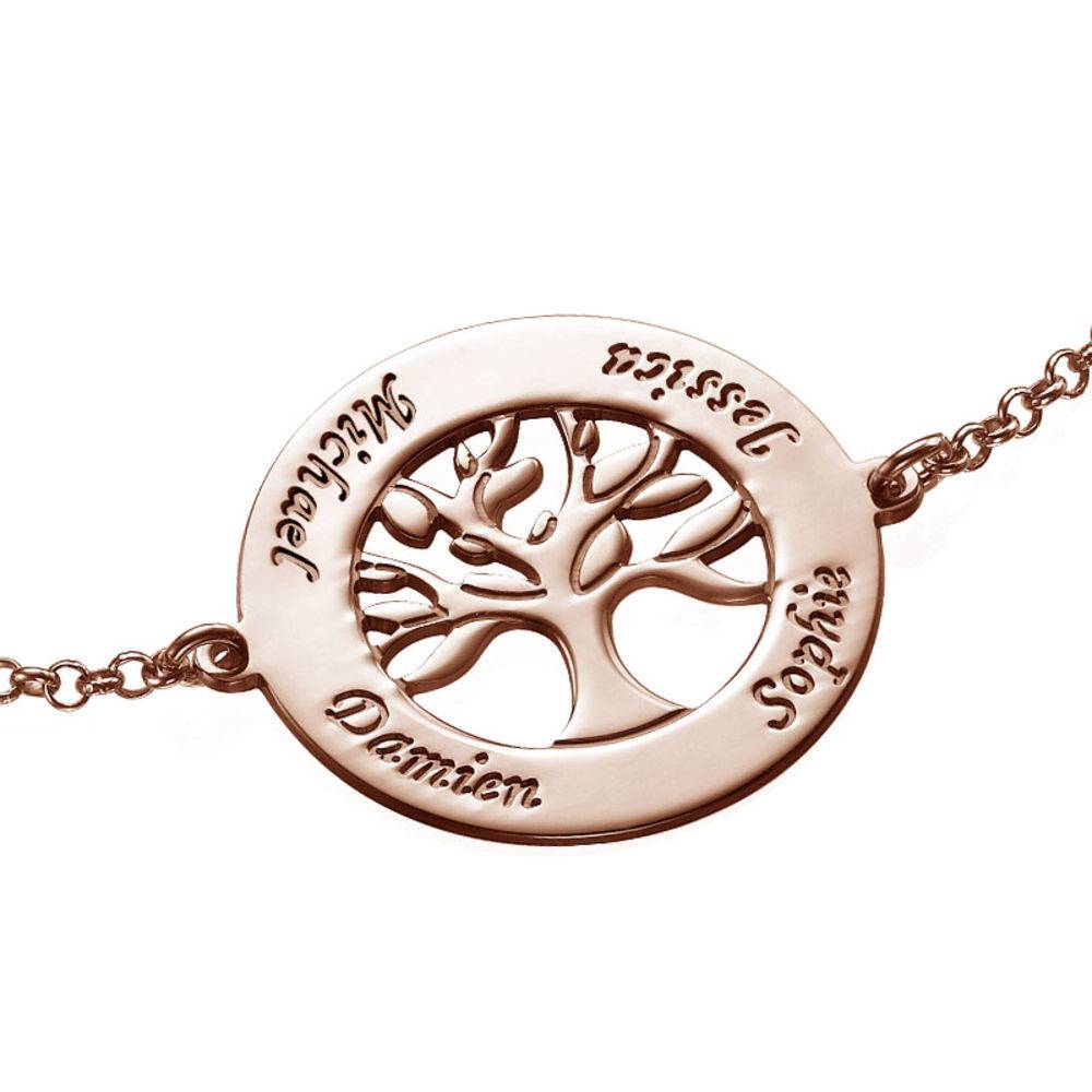 Family Tree Bracelet with Engraving - Rose Gold Plated product photo