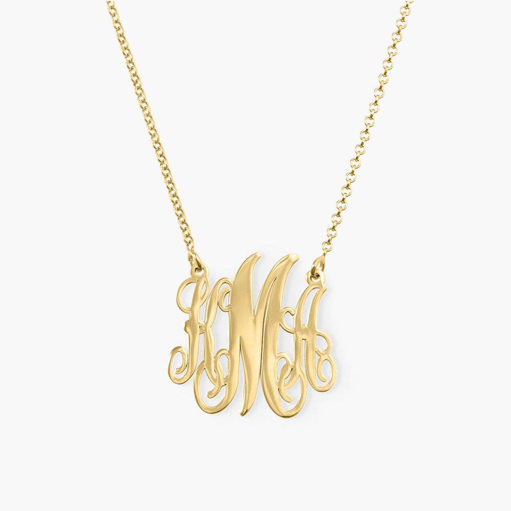Fancy Monogram Necklace in 18k Gold Plating product photo