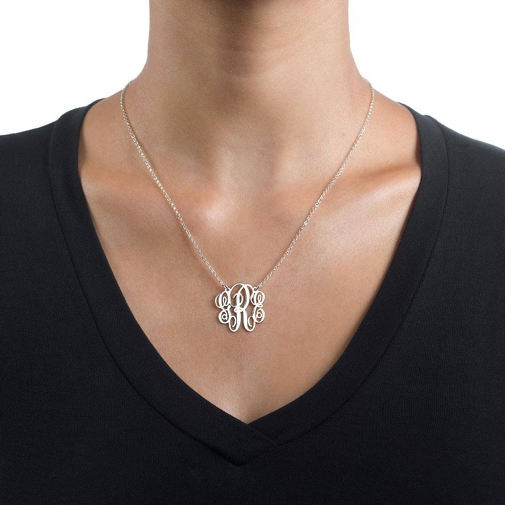 Fancy Sterling Silver Monogram Necklace-1 product photo
