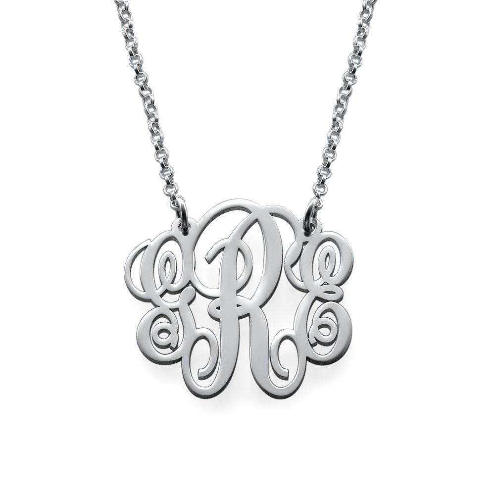 Fancy Sterling Silver Monogram Necklace product photo