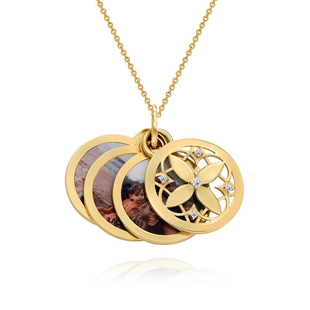 Bloem Foto Hanger Ketting in Goud Vermeil