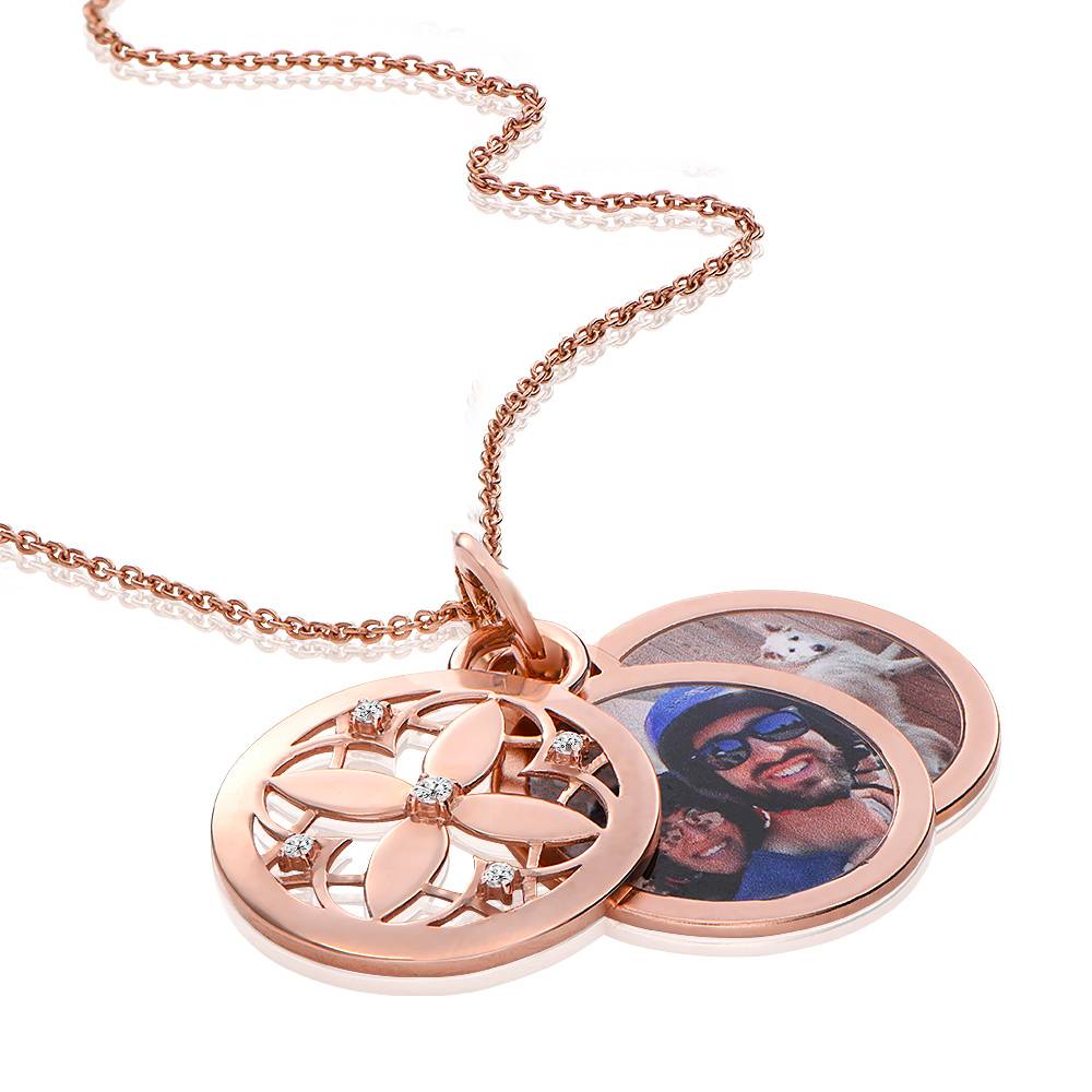 Floret Photo Pendant Necklace in 18K Rose Gold Plating-7 product photo