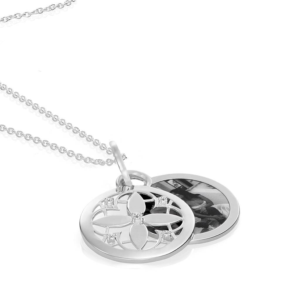 Floret Photo Pendant Necklace in Sterling Silver-5 product photo