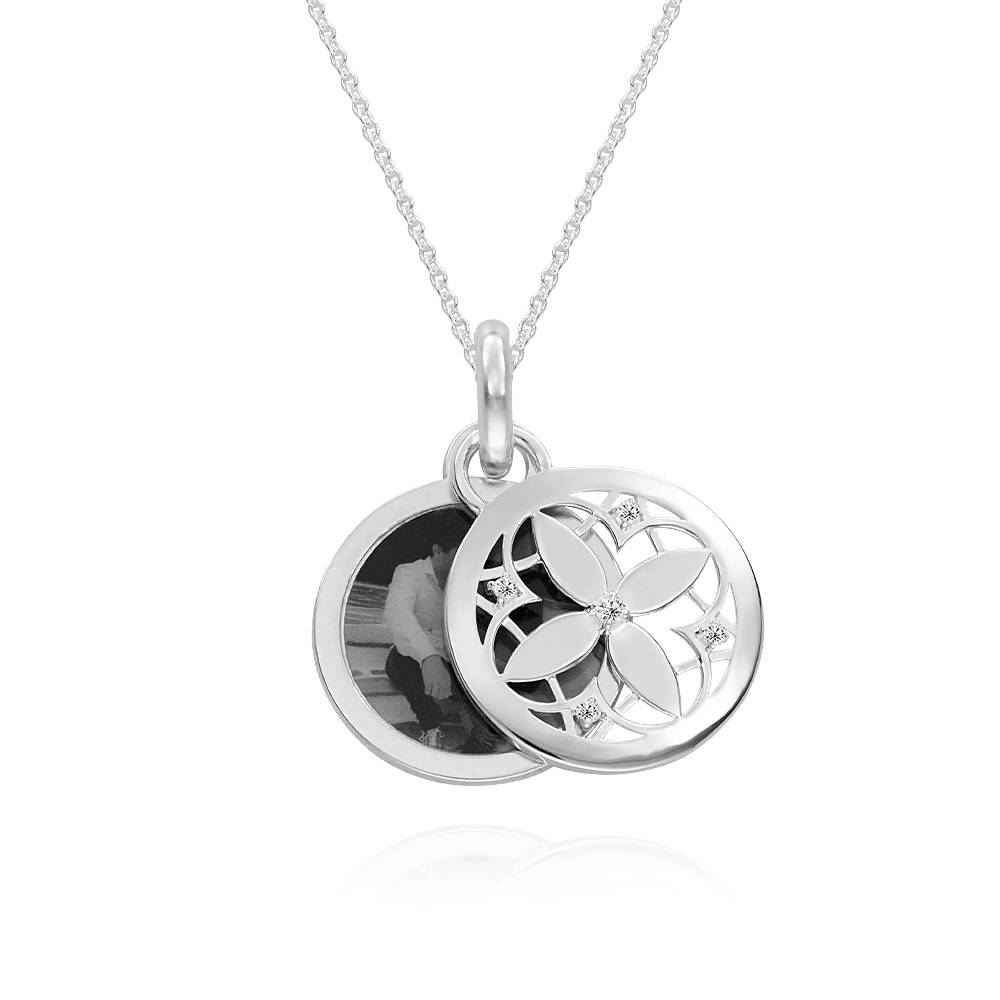 Floret Photo Pendant Necklace in Sterling Silver product photo