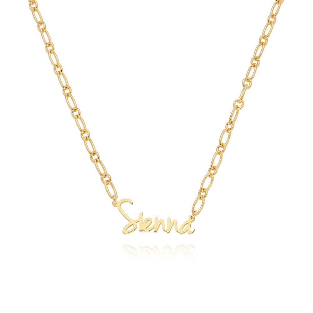 Flow Loop Chain Name Necklace in 18k Gold Plating product photo