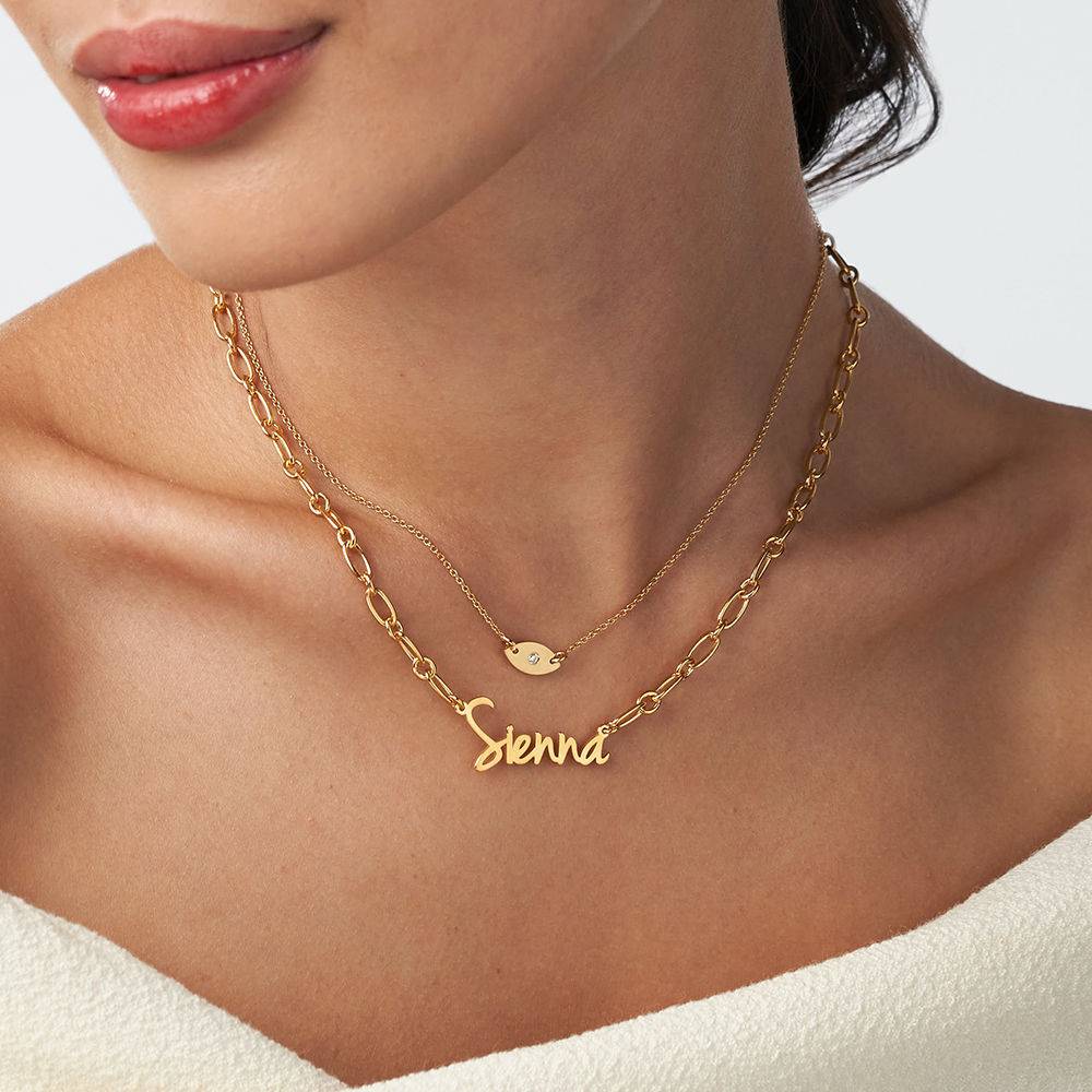 Flow Name Necklace in 18ct Gold Plating-3 product photo