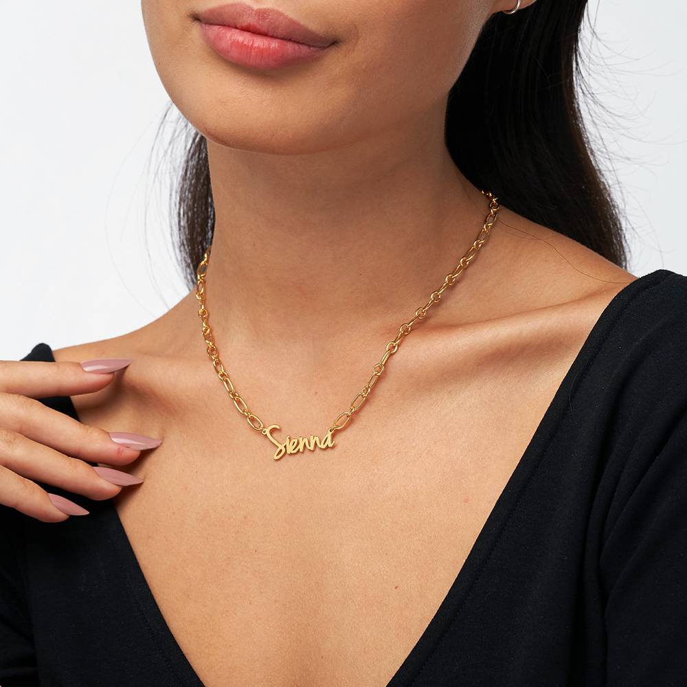 Flow Name Necklace in 18ct Gold Plating-2 product photo