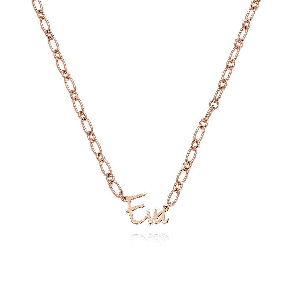 Flow Loop Chain Name Necklace in 18k Rose Gold Plating product photo