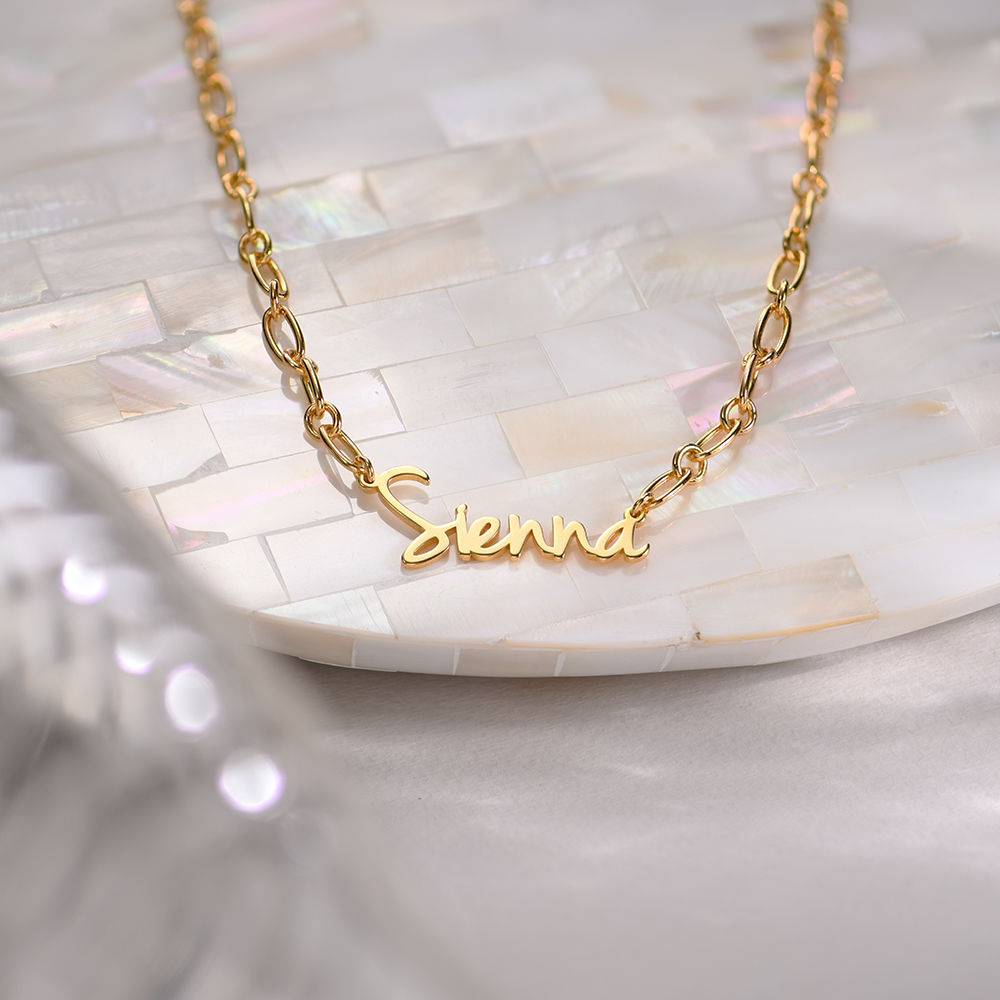 Flow Loop Chain Name Necklace in 18k Vermeil product photo
