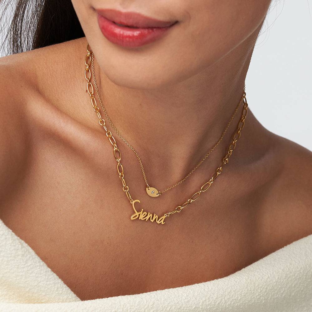 Flow Loop Chain Name Necklace in 18k Vermeil product photo