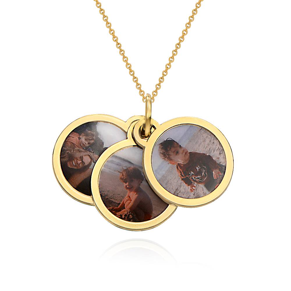 Collana con ciondolo con foto "Forever" placcata in oro 18 carati-2 foto del prodotto