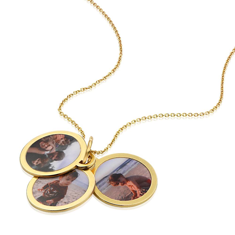 Collana con ciondolo con foto "Forever" in oro vermeil 18 carati-1 foto del prodotto