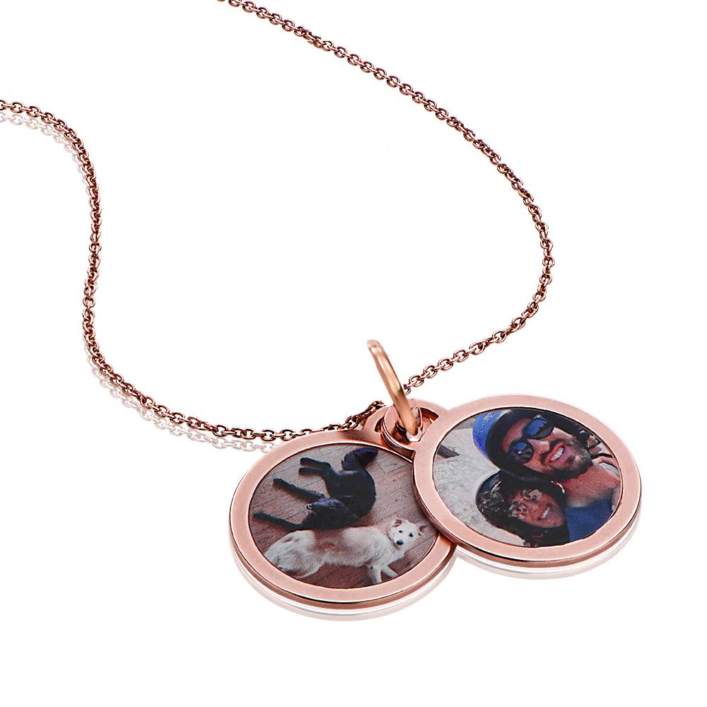 Für immer Foto-Anhänger Halskette - 750er rosé vergoldetes Silber-3 Produktfoto