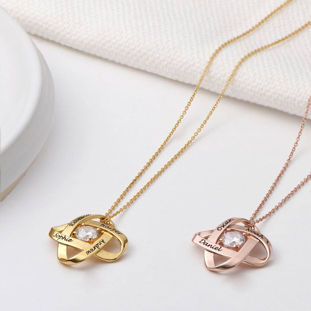Galaxy Necklace with Cubic Zirconia in 18K Rose Gold Vermeil-2 product photo