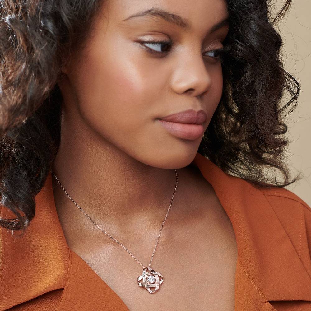 Galaxy Necklace with Cubic Zirconia in 18ct Rose Gold Vermeil-2 product photo