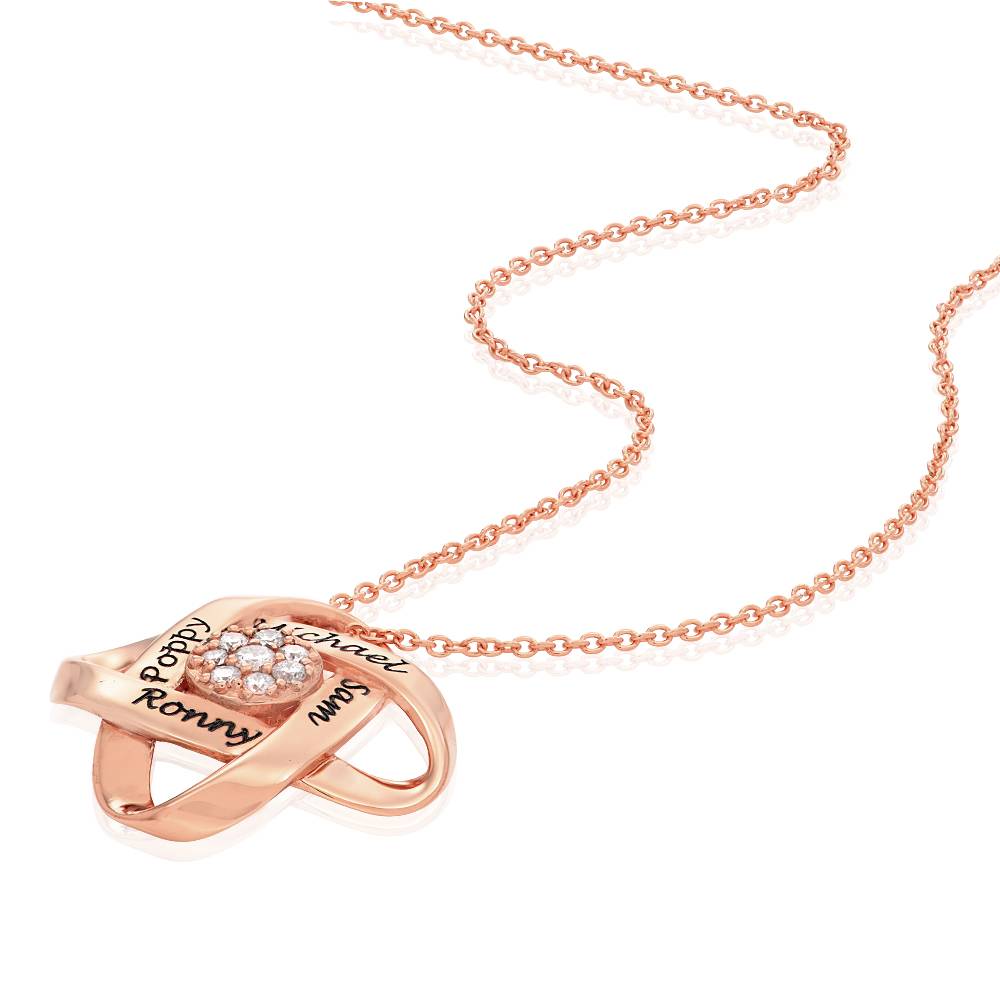 Collana Galaxy con diamanti placcata in oro rosa 18k-4 foto del prodotto