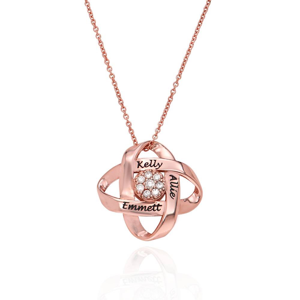 Collar con Nombre Estilo Galaxy con Diamante en Oro Rosa Vermeil de foto de producto