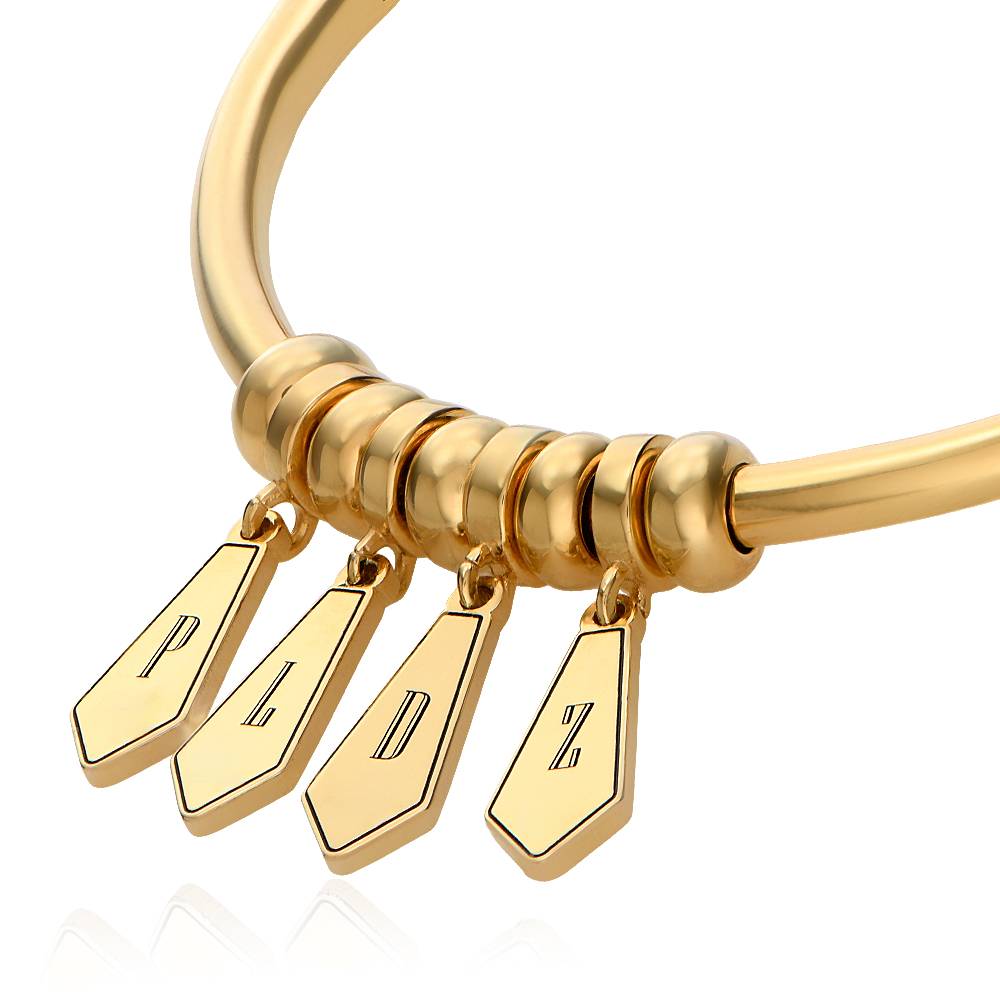 "Gia Drop" bracciale rigido con iniziali in oro vermeil 18K-1 foto del prodotto