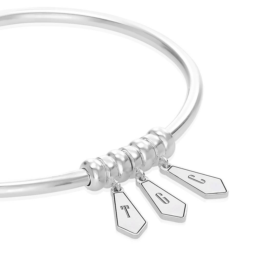 "Gia Drop" armbånd med initialer i sølv-2 produkt billede
